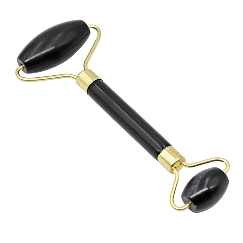 

Black Jade Roller Face Massage Roller Double Heads Eyes Face Massager Natural Beauty Tool Stone Needle Relaxation Neck Thin Lift