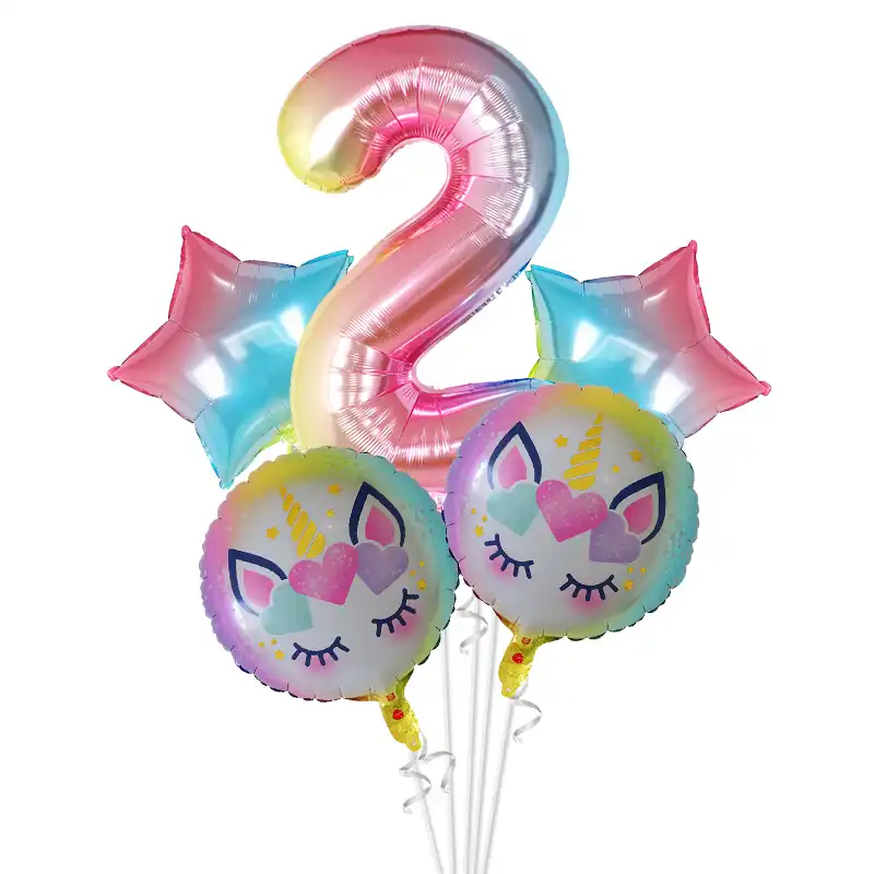5 шт./партия Радужный градиент Единорог шар 30 дюймов номер День Рождения украшения Дети Единорог Свадебные Воздушные шары Globos