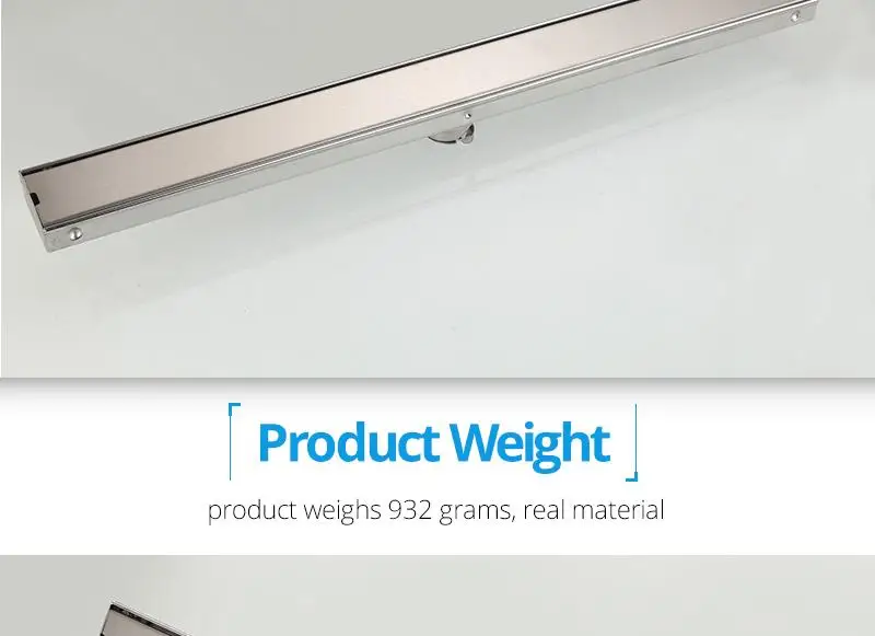 DCAN Stainless Steel Linear Channel Shower Floor Drain Gate 60cm 80cm 100cm 120cm SUS304 Deodorization Type Long Floor Drain (26)
