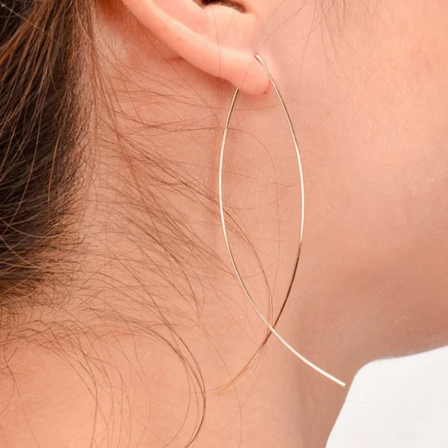 New Fashion Dangle Hanging Long Drop Earrings Ear line For Women simple Snake chain Tassel Jewelry brinco bijoux 6