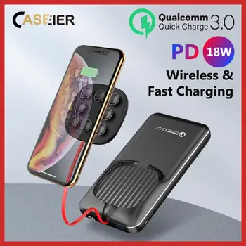 

CASEIER Wireless Power Bank 10000mAh 18W PD Fast Charging QC 3.0 Quick Charge LED Display Portable Battery Charger Powerbank