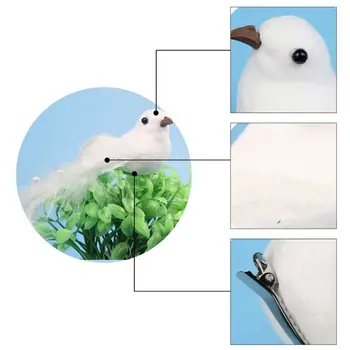 

12 Pcs Artificial Foam Feather Simulation Bird with Clips for Christmas Tree Dec