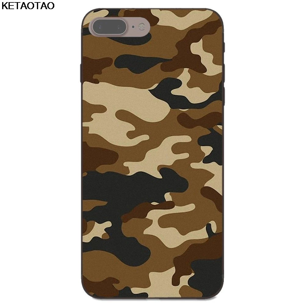 Чехол для телефона KETAOTAO Camo Army Camo s для iPhone 4S SE 5C 5S 6S 7 8 Plus X XS XR 11 Pro для samsung чехол из мягкого ТПУ резины и силикона - Цвет: Слоновая кость