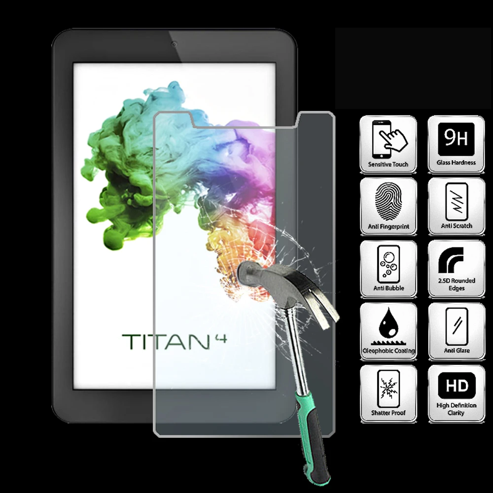 

For HipStreet Titan 4 7 Inch - 9H Tablet Tempered Glass Screen Protector Cover Explosion-Proof High Quality Screen Film