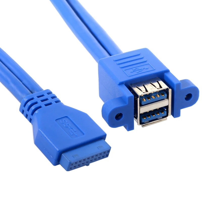 Штабелируемый Usb 3,0 гнездовой тип панели к материнской плате 20Pin соединительный кабель с двумя портами 50 см