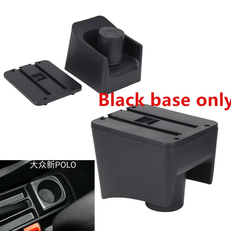 Для Volkswagen Polo Mk5 6R Vento 2010- двухслойный подлокотник центральной консоли ящик для хранения 2012 2013 - Название цвета: Black base only