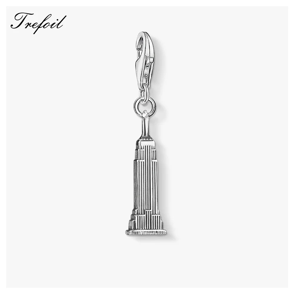 Empire State Building Charm Pendant 2019 Winter New Fashion Jewelry 925 Sterling Silver Trendy Gift For Women Men Fit Bracelet | Украшения