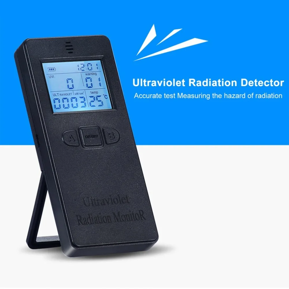 Цифровой детектор ультрафиолетового излучения УФ UVI метр Дозиметр Тестер счетчик с дисплеем температуры