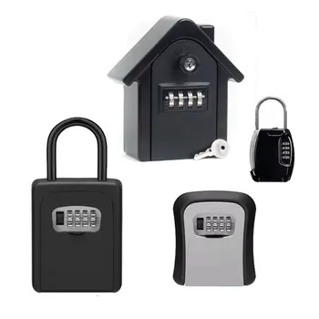 Key Lock Box Wall Mounted  Key Safe Box Weatherproof 4 Digit Combination Key Storage Lock Box Indoor 1