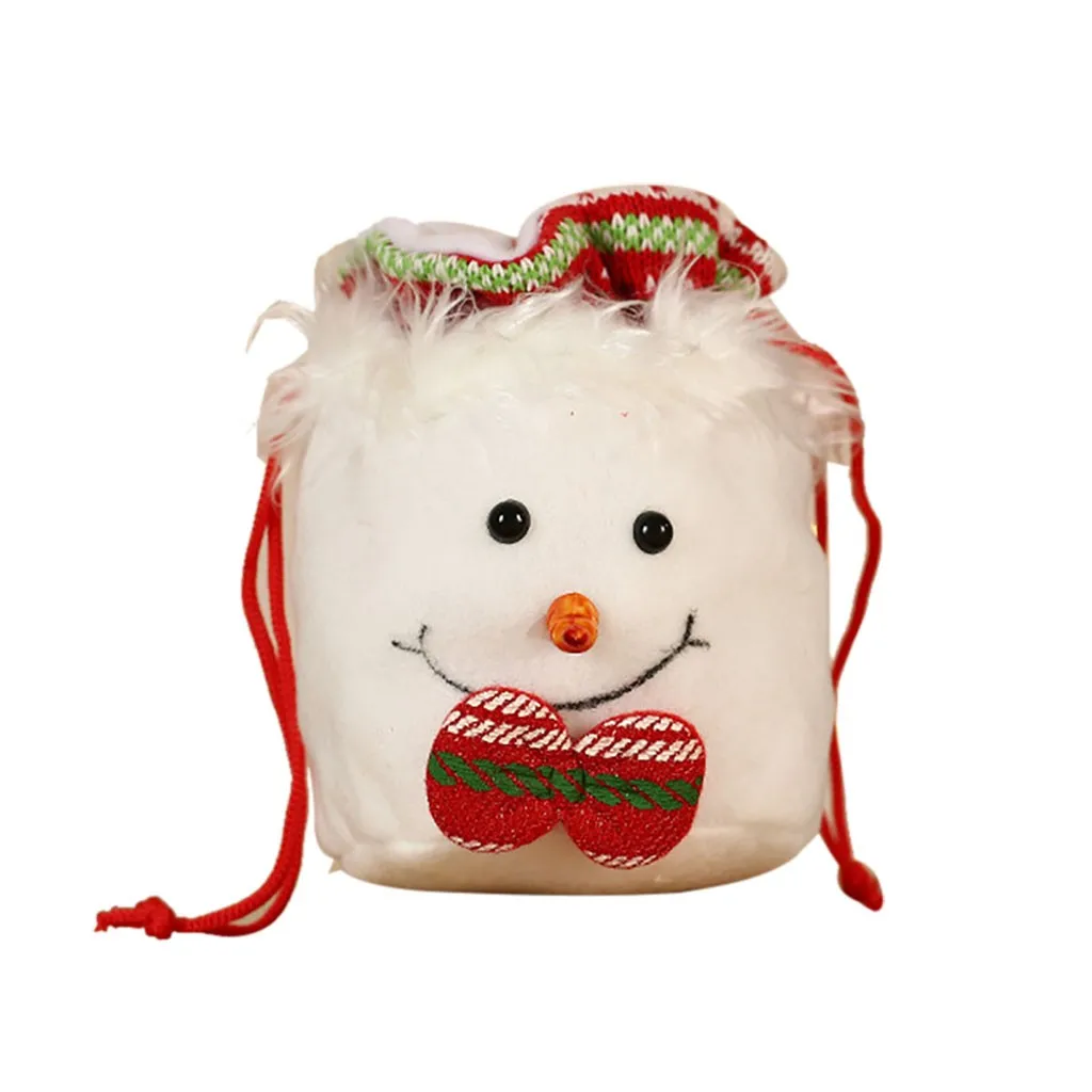 Santa Claus Christmas Snowman Elk Storage Bag Stockings Mini Candy Gift Bag Christmas Tree Decorations Christmas Ornaments - Цвет: B