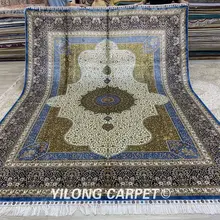 YILONG 9'x12' Тебризский шелковый ковер Большой античный элегантный персидкий шелковый ковер ручной работы для комнаты(ZQG341A