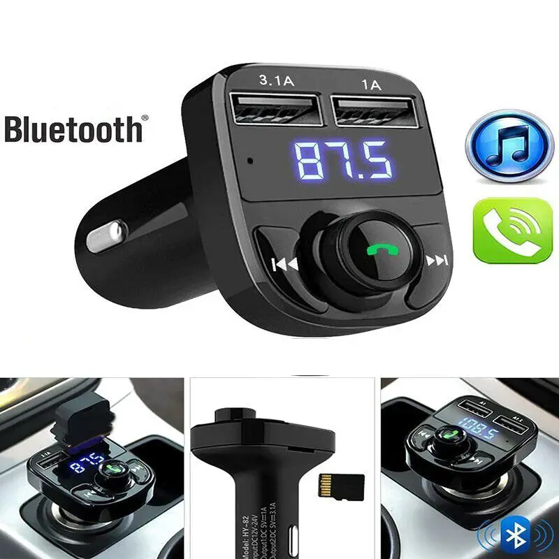 Sunydeal Bluetooth MP3 плеер Handsfree автомобильный комплект fm-передатчик Поддержка TF карта U диск 3.1A Быстрый двойной USB зарядное устройство адаптер питания