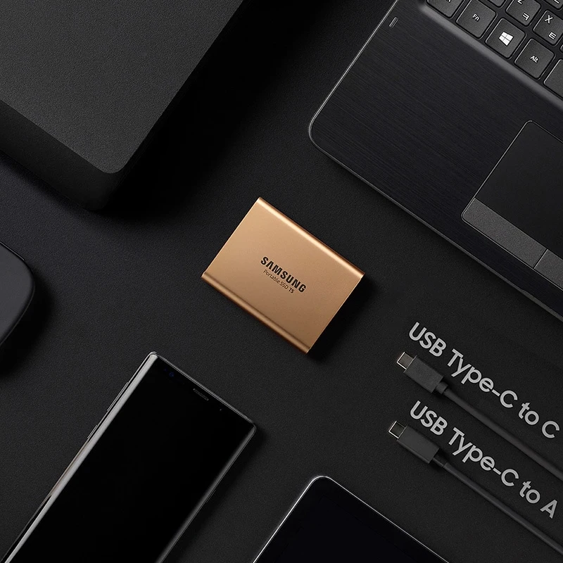 Samsung T5 портативный SSD 250 ГБ 500 1 ТБ 2 ТБ USB3.1 Внешние накопители USB 3,1 Gen2 и обратная совместимость с USB для ПК