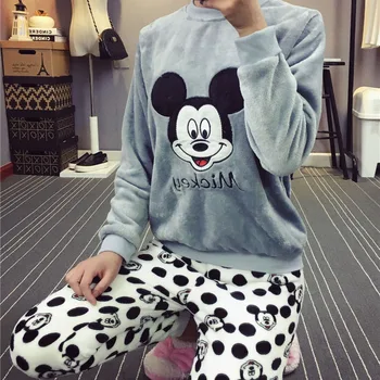 

Winter Women's Pajamas Pajama Set Home Wear Long Sleeve Cartoon Pijama Set Sleepwear Women Pyjamas Thick warm Nightwear