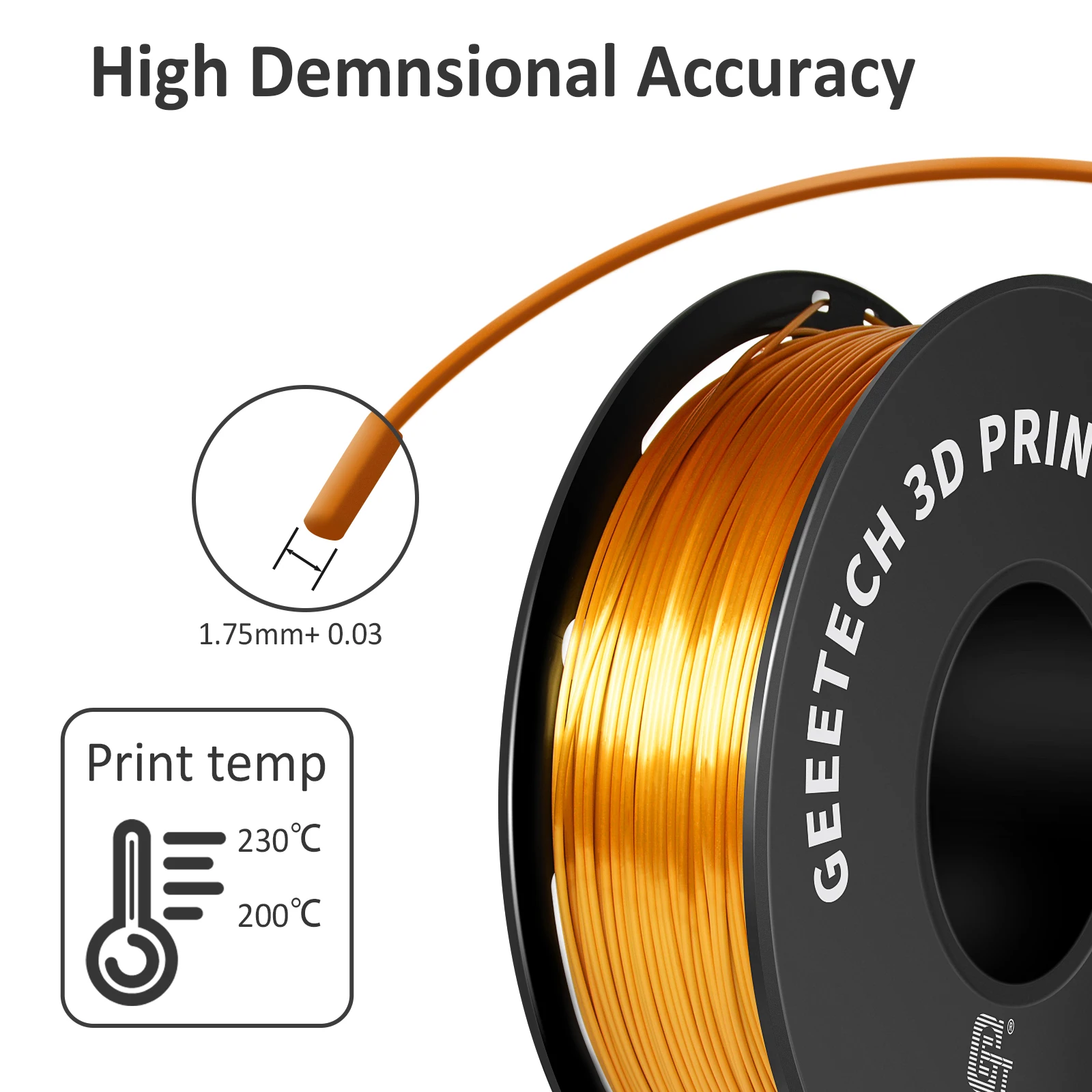 Geeetech Seda Pla 3d Filamento de Arame 1kg 1.75 Milímetros Carretel de Fio Material de Impressora 3d 3d Impressão Recargas Entrega Rápida Embalagem a Vácuo - Imagem 5