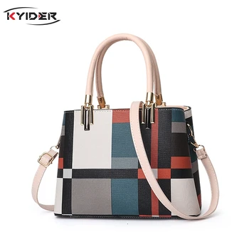 

KYIDER Women Handbag Fashion Women Bag PU Leather Tote Bag Ladies Designer Patchwork Handbags Female Casual Large Shoulder