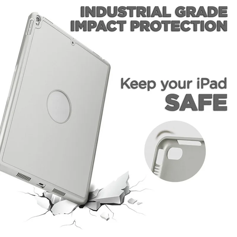 Для iPad Чехол-клавиатура для нового iPad, iPad, iPad Pro 9,7, iPad Air 1 и 2-Bluetooth Съемная Тихая клавиатура