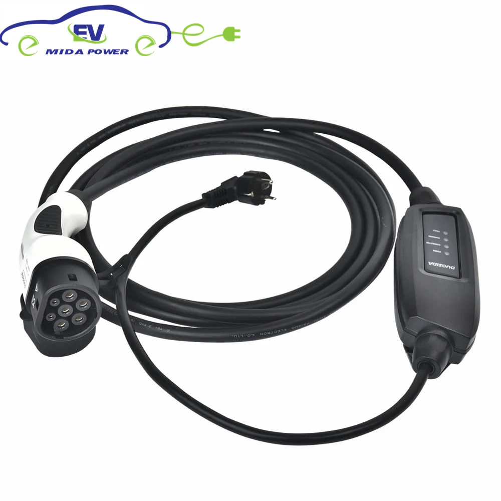 Режим 2 IEC 62169 Тип 2 зарядное устройство для электромобиля 10 метров 16Amp автомобильный зарядный кабель портативное зарядное устройство для электромобиля EU Schuko Plug