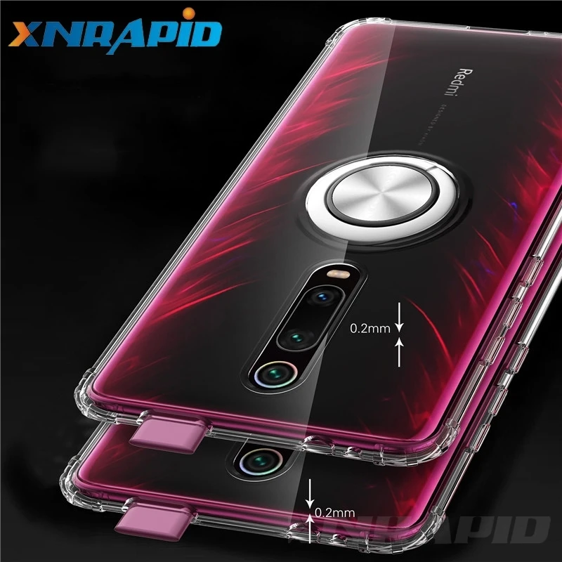 Для Xiaomi mi 9T Pro Red mi K20 Pro mi 9 SE mi 8 Lite 7A Note 7 Pro 7S Y3 чехол Прозрачный Мягкий ТПУ силиконовый чехол-держатель с кольцом