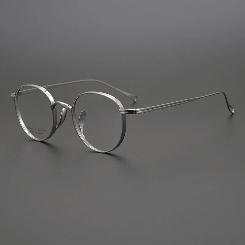 JapaneseRoundGlassesFrameMenPureTitaniumUltralightEyeWomen