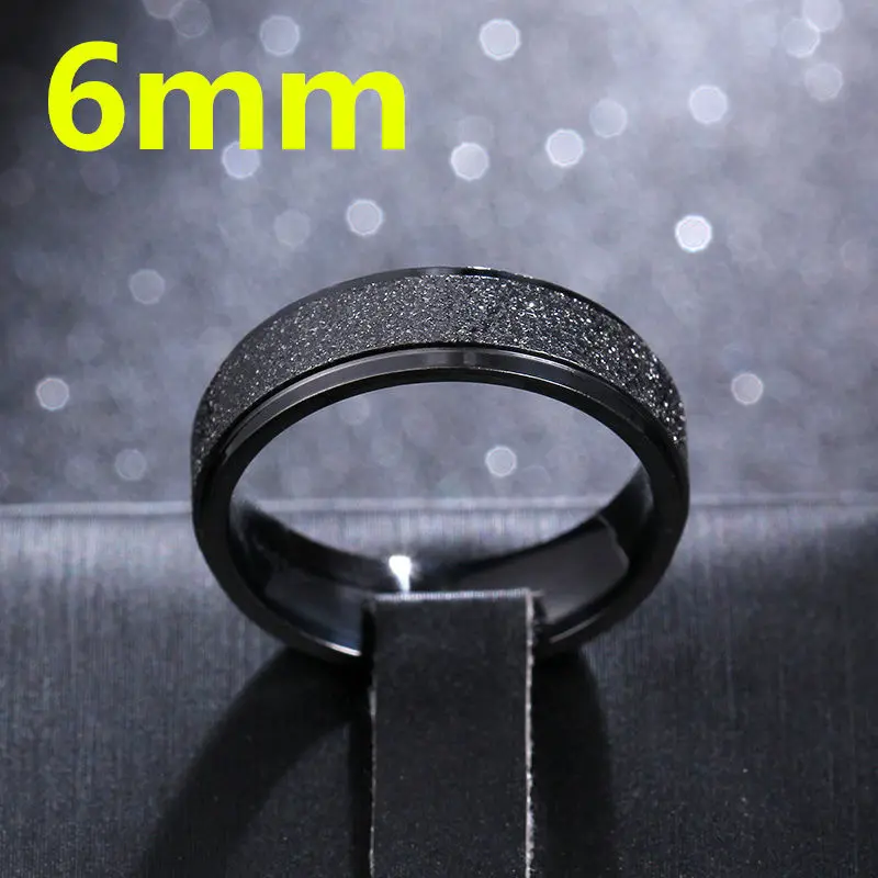 6mm Black 6 мм розовое кольцо из титановой стали для мужчин и женщин - Цвет основного камня: 6mm Black