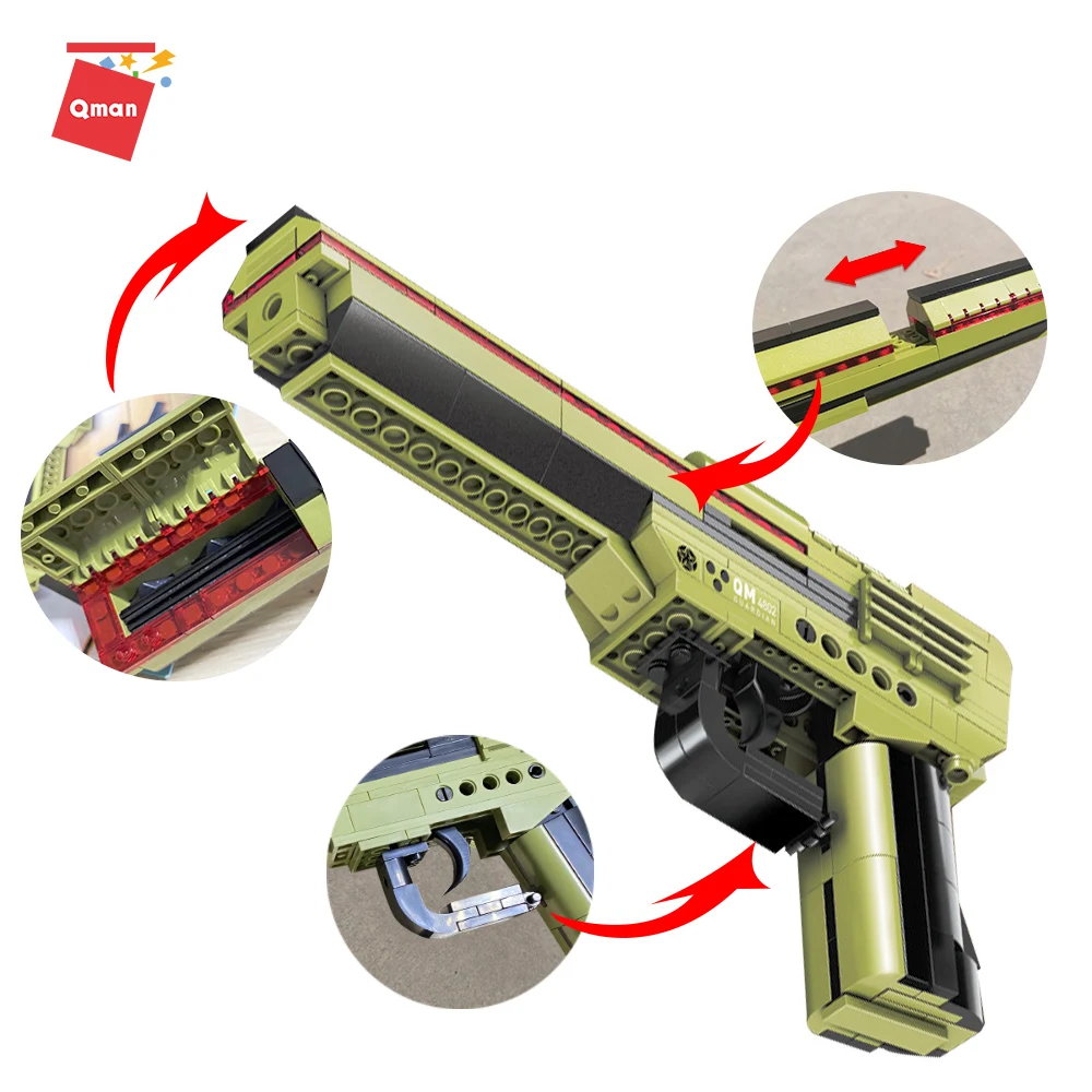 QMAN 202 шт военные ww2 swat строительные блоки Desert Eagle Пистолет кирпич снайперская