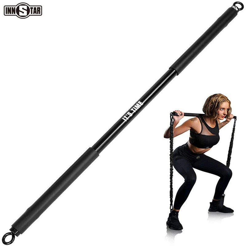 

INNSTAR Resistance Bands Bar Bench Press Strengh Training Stick Workout Power Lifting Fitness Bar Load 800lb Exercise Equipment