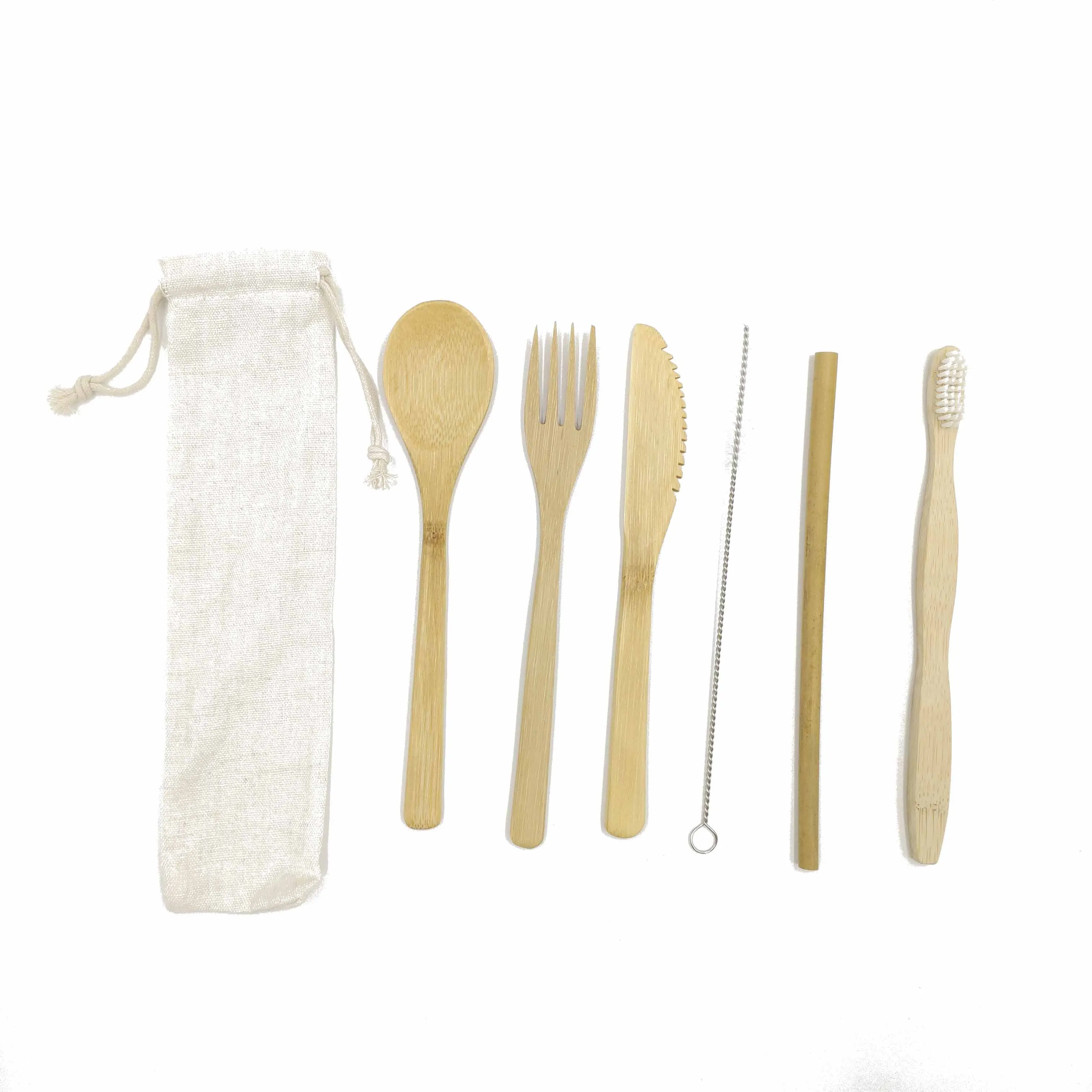 toothbrush cutlery Мягкая щетина BPA бесплатно бамбуковая зубная щетка es экологичный бамбуковый набор столовых приборов с бамбуковой зубной щеткой - Цвет: toothbrush cutlery