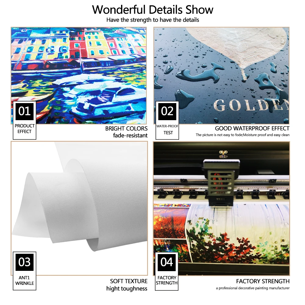 Nordic fashion art plant canvas painting golden leaf feather poster office wall painting living room home decoration mural