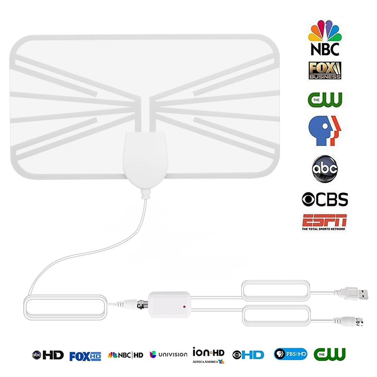SOONHUA 80 Miles Indoor Digital TV Antenna 1080P Transparent TV Antena