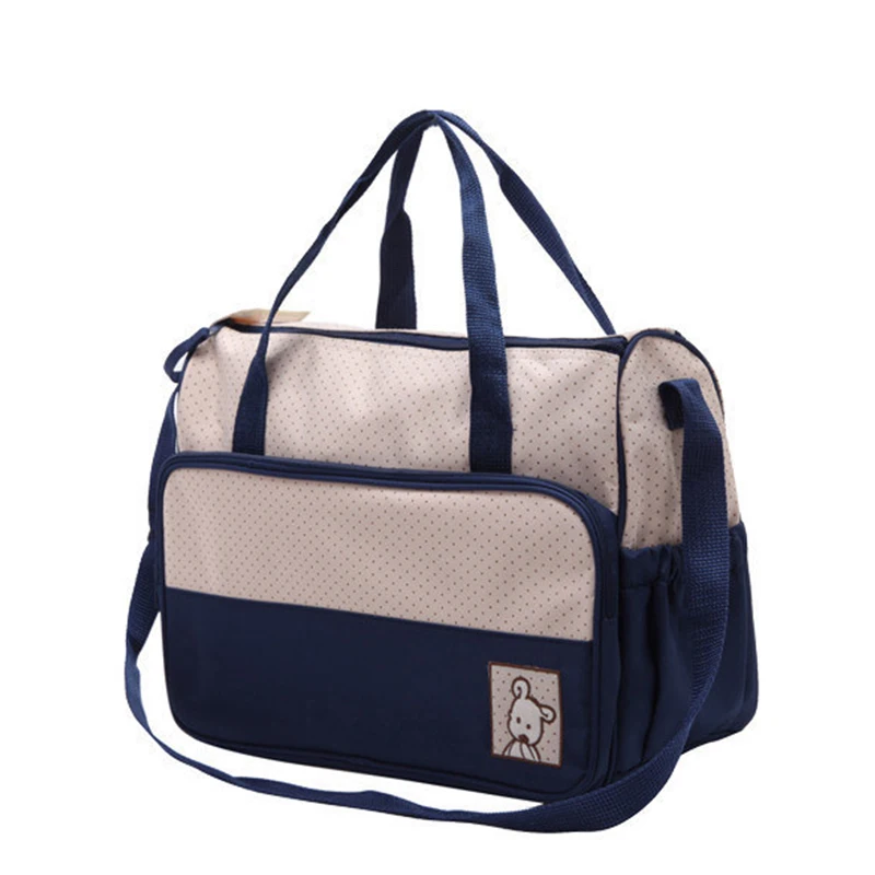 5pcs Baby Diaper Bag Suits For Mom Baby Bottle Holder Mother Mummy Stroller Maternity Multifunction Nappy Bags Sets