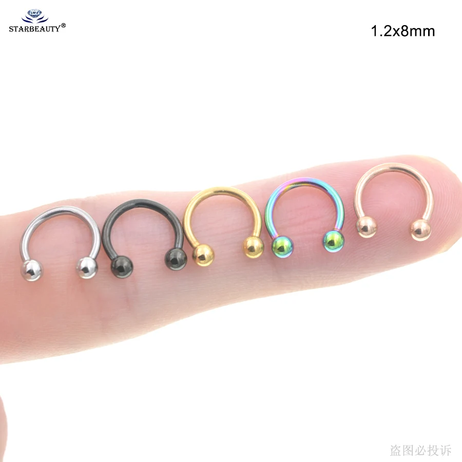 Piercing Jewelry Nose Rings Body Piercing Jewelry Body Jewelry Ear Piercing Jewelry 2 pcs/lot Ball Nose Ring Goth Earrings Septum Nose Rings Fake Piercing Lip Piercing 16G Clip Jewelry 6/8/10/12mm