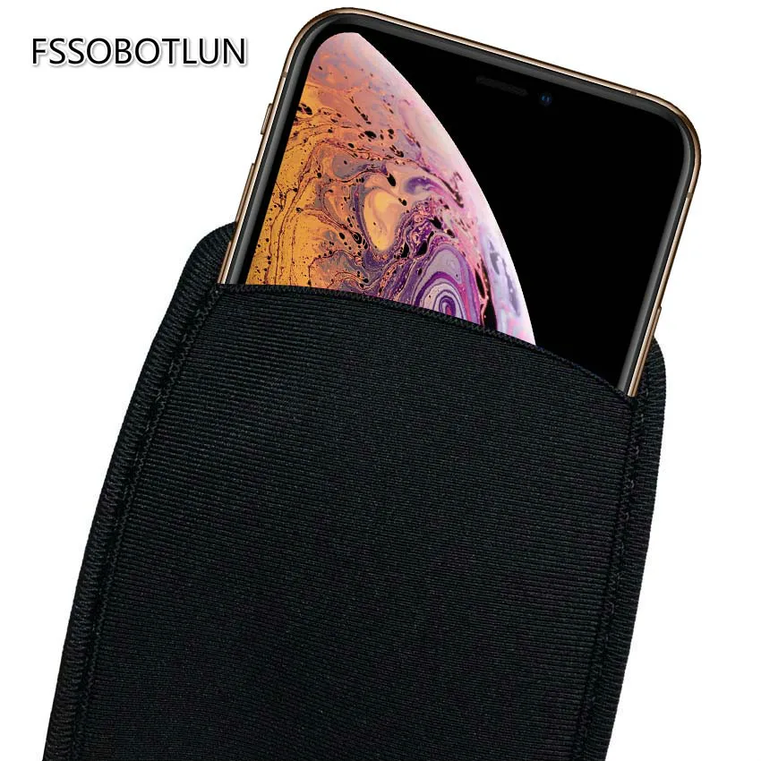 Fitted Type Cover Case For iPhone 12 11 PRO MAX Mini XR Xs plus 8 7 6 S Soft Flexible Micro-fibre Neoprene Sleeve Pouch Zipper Velcro