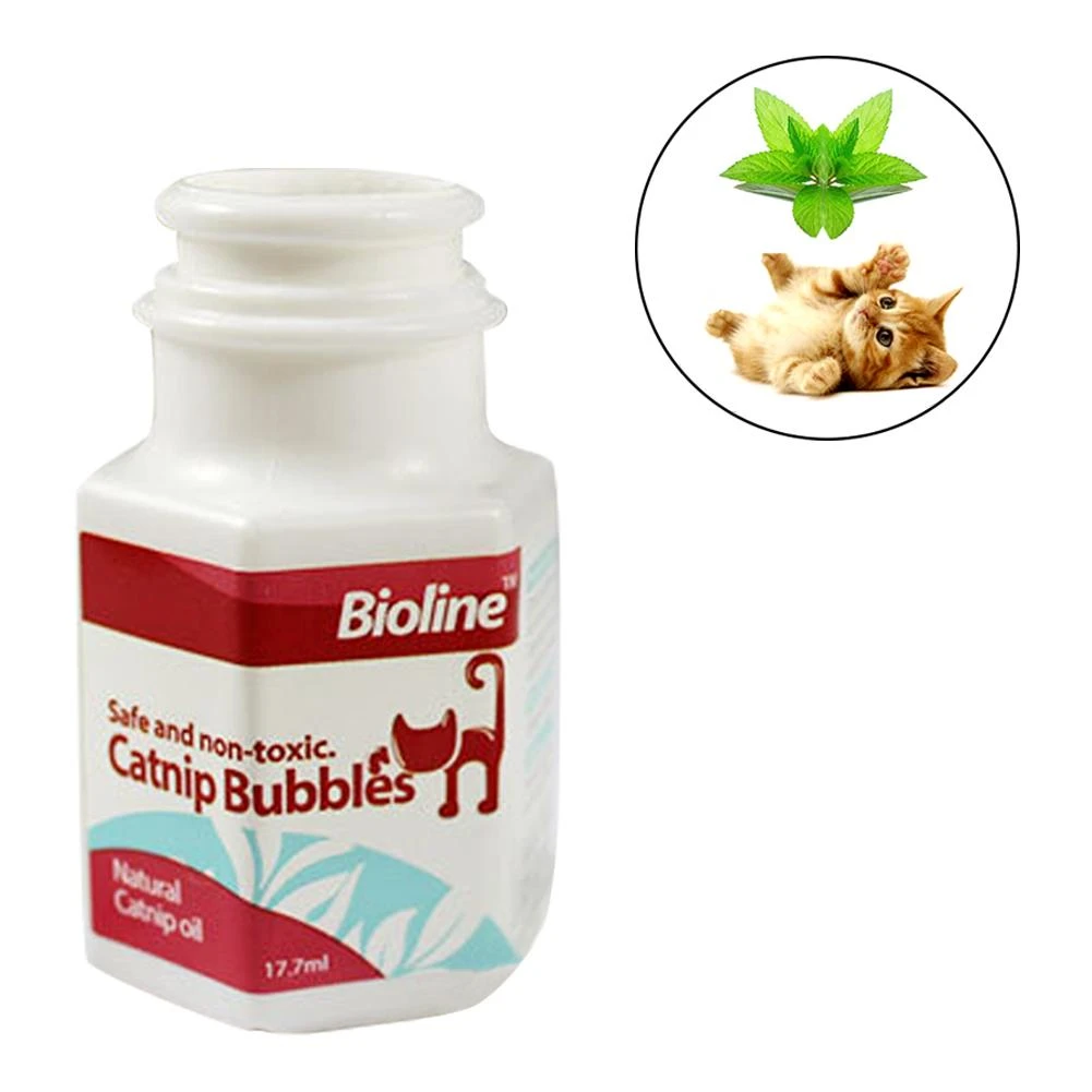 17.7ML Catnip Bubbles Cat Catnip Essential Oil Spray Interactive Toys Harmless Funny Bubbles Toys Flavor Make The Kitten Excited