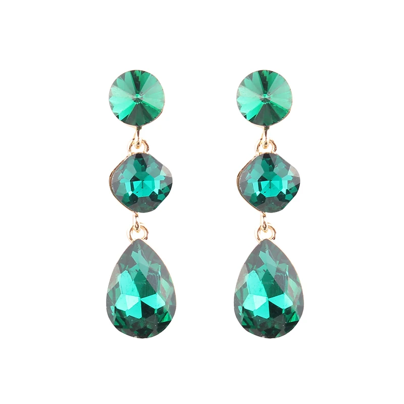 LUBOV Опал серьги гвоздики сверкающие Элегантный Прекрасный Пистолет Черная Овальная водяная капля драгоценные камни серьги для женщин серьги 19 цветов - Окраска металла: green