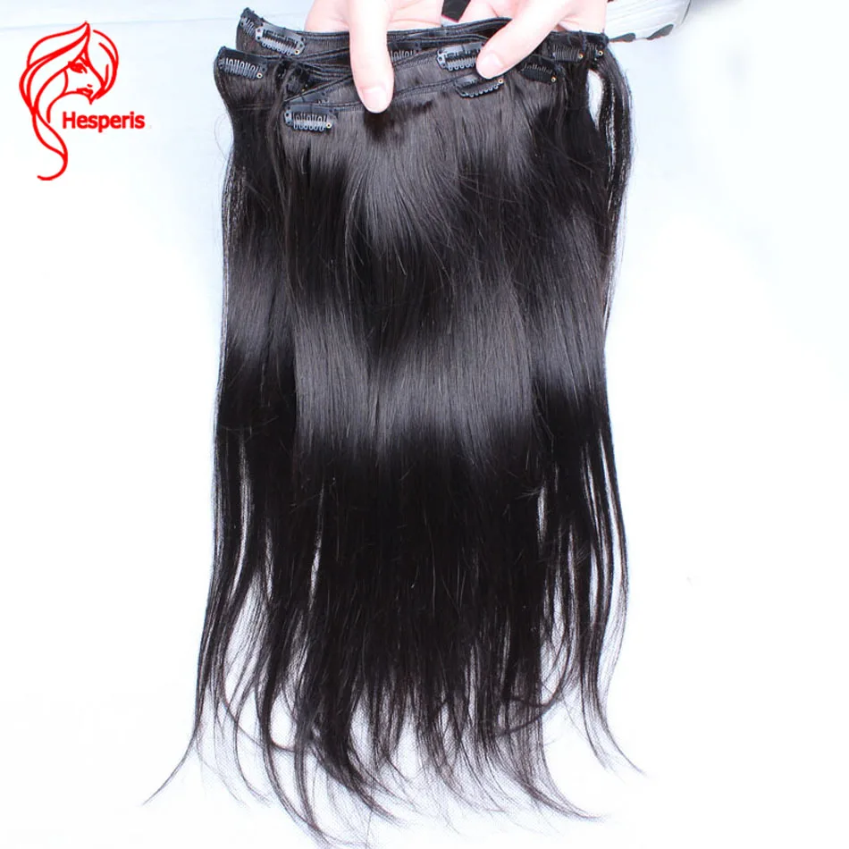Hesperis заколка для наращивания волос человеческие волосы Remy натуральные перуанские Clip In 7 шт./компл. 10 шт./набор