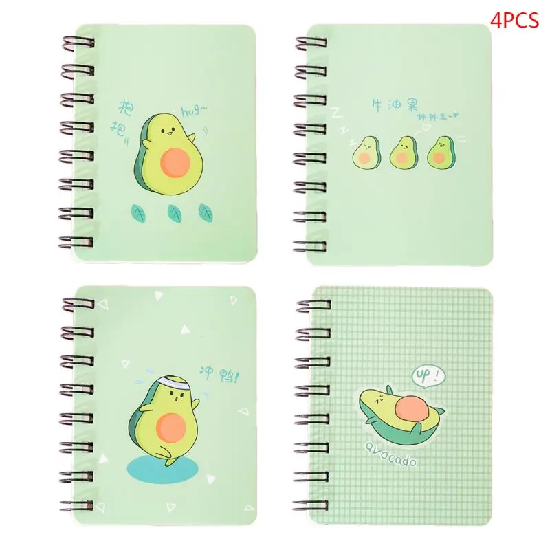 

4pcs Avocado Spiral Coil Notebook Blank Paper Journal Diary Planner Notepad Gift U4LD