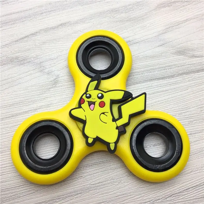20pcs plastic Cartoon Poke Super Heroes Movie Kitty Pig EDC Figure Fidget figuretips Hand Spinner tops Anti Stress toys