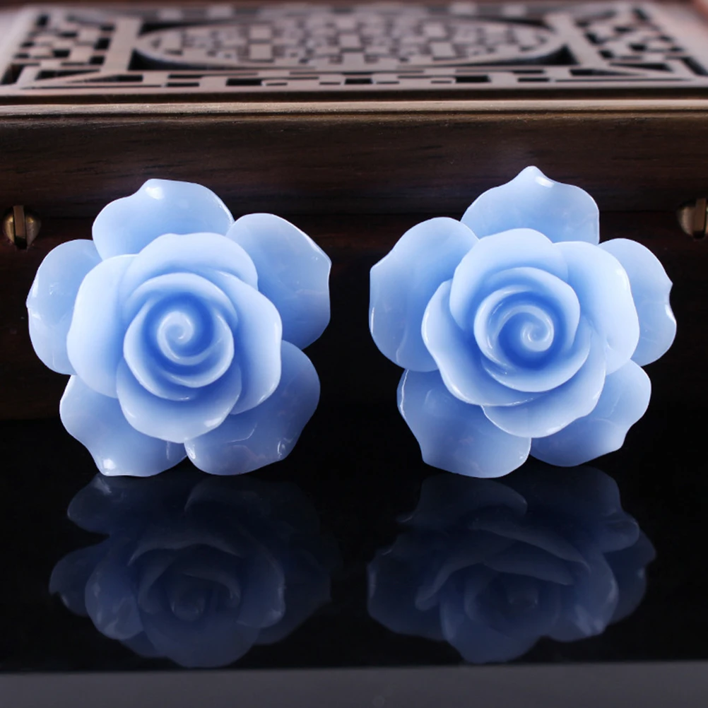 50pcs Resin Flower Beads Rose Flatback DIY Embellishment Cabochons for Jewelry Making Craft Scrapbooking