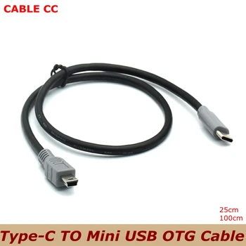 

25cm 100cm USB Type C 3.1 Male To Mini USB 5 Pin B Male Plug Converter OTG Adapter Lead Data Cable for Mobile Macbook