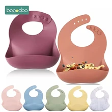 Bopoobo Babero ajustable para bebé, toalla de silicona suave para la saliva, impermeable, con imagen de animal