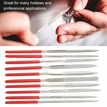 

10Pcs 3x140mm Diamond File Needle Mini File Set Wood Rasp Lapidary Ceramic Jewelry DIY Handcraft Cutting Carving Repair Tool