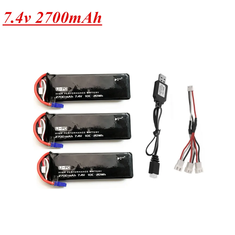 Оригинальная батарея H501S 7 4 V 2700mAh 10C для H501C X4 RC Quadcopter Parts 2s v lipo Battery and Charger Set |