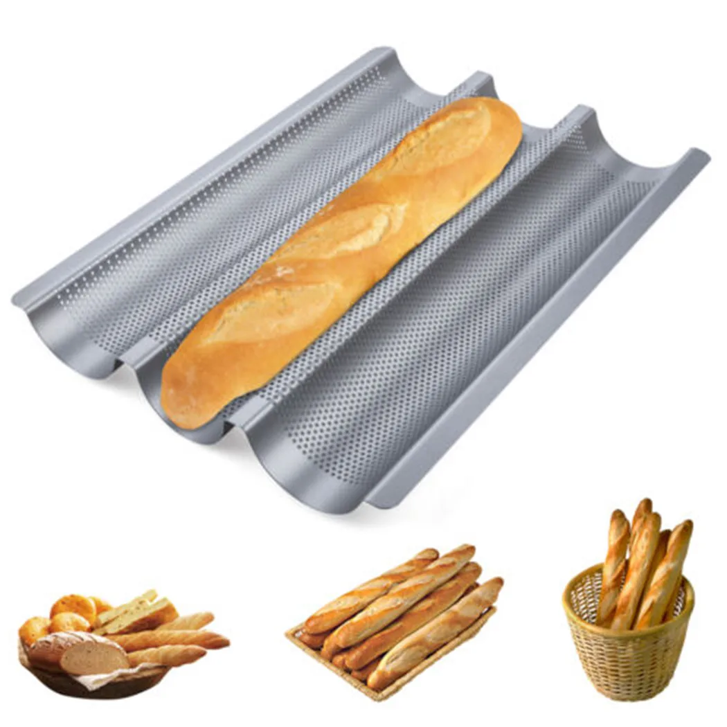 

Форма для выпечки французского хлеба, 3 волнистых ломтика, форма для выпечки, антипригарная форма для хлеба, посуда для выпечки, поднос, кондитерские инструменты