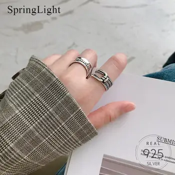 

Springlight Vintage Wide Multi-Layer Lines Knotted Ring Real 925 Sterling Silver Creative Handmade Fine Jewelry Rings for Women