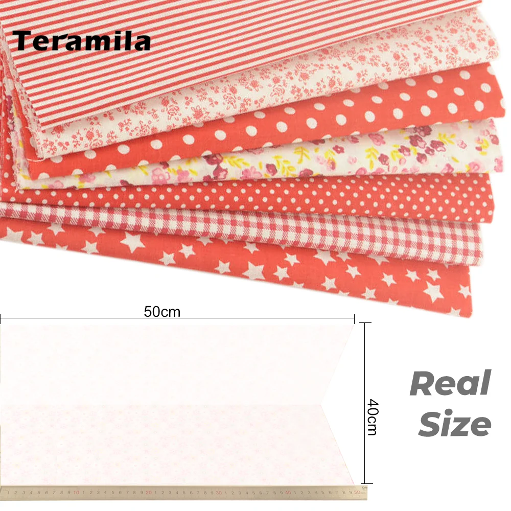 Teramila 7 шт. 40x50 см DIY Лоскутная хлопковая ткань Telas стеганые ткани для рукоделия швейная ткань скатерть ручной работы