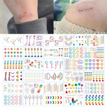 

Ins series Colorful Rainbow Expression Tattoo Sticker Face hand Lovely Body Art Fake Tatoo Temporary Waterproof Taty