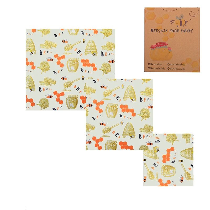 3PCS self-adhesive fluorescent star sticker Reusable Wrap Seal Food Fresh Keeping Wrap organic cotton cloth Lid Cover