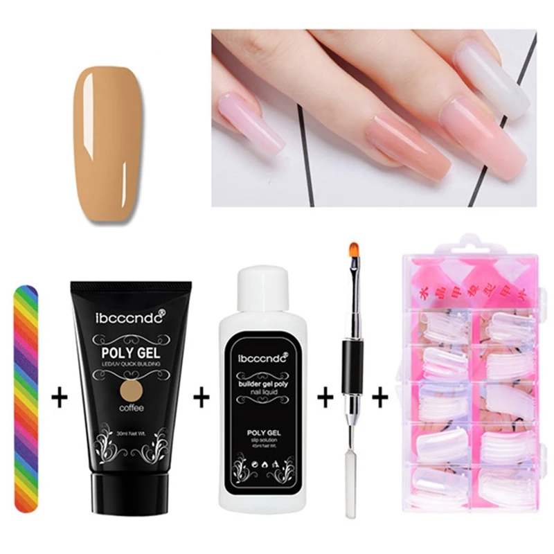 

ibcccndc Poly Gel Varnish Set Nail Polish Polygel Kit Quick Builder Extension Hard Gel Camouflage UV Led Lacquer Brush Nail Tips