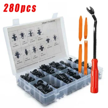 

Push Pin Fastener Clips Fender Interior Door Plastic With 5pcs Tool Nylon